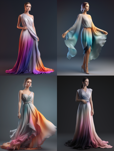 mid journey fashion imagine prompt - female smooth silky fabric dress