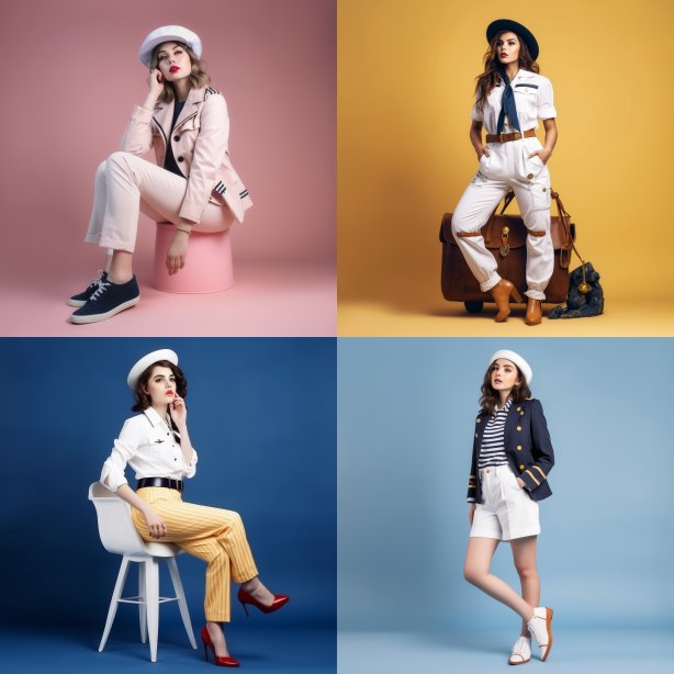 Midjournery's Prompt for Preppy fashion design ( Nautical Preppy )