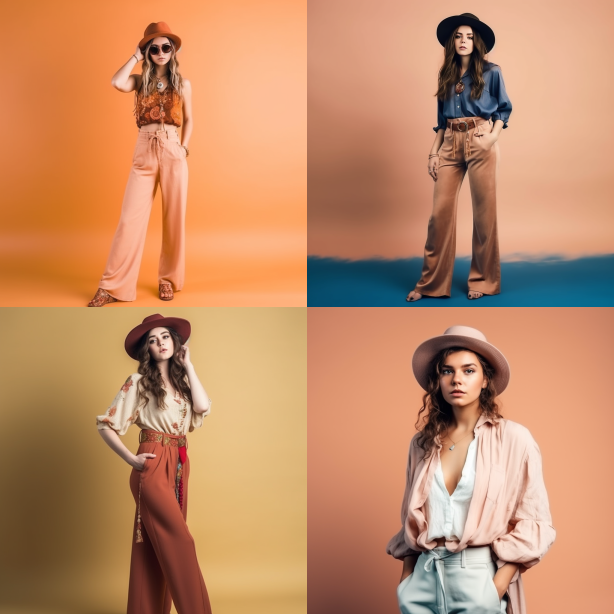Midjournery's Prompt for Preppy fashion design (Boho Preppy)
