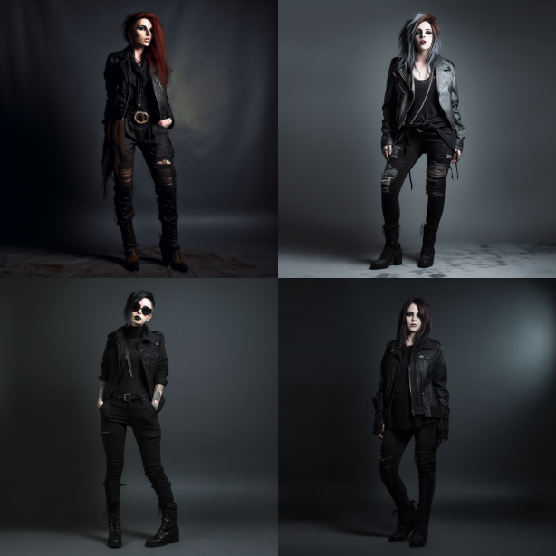 Midjournery's Prompt for Grunge fashion design ( Grunge goth)