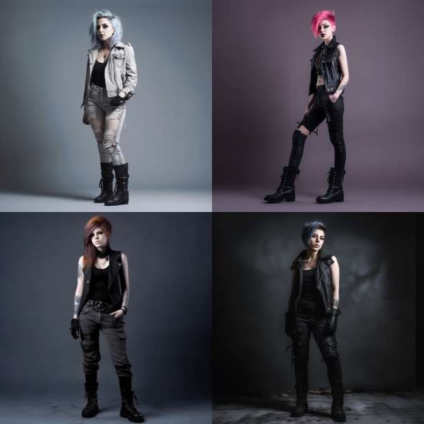 Midjournery's Prompt for Grunge fashion design ( Punk grunge )