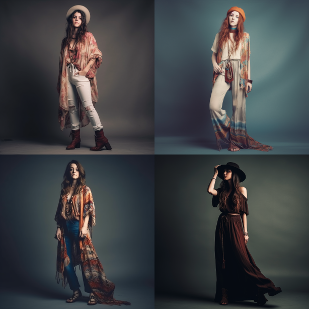 Midjournery's Prompt for Grunge fashion design ( Boho grunge )