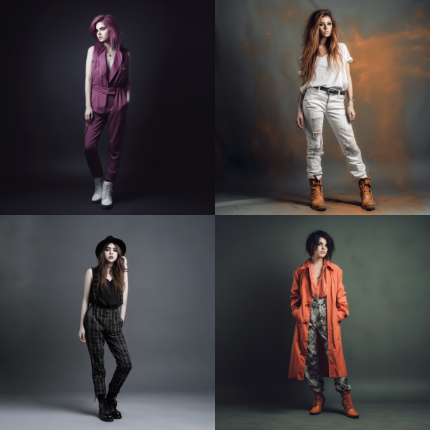 Midjournery's Prompt for Grunge fashion design ( Feminine grunge )