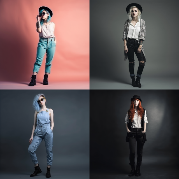 Midjournery's Prompt for Grunge fashion design ( Hipster grunge )