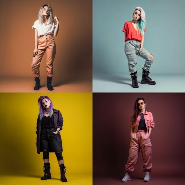 Midjournery's Prompt for Grunge fashion design ( 90s grunge style )