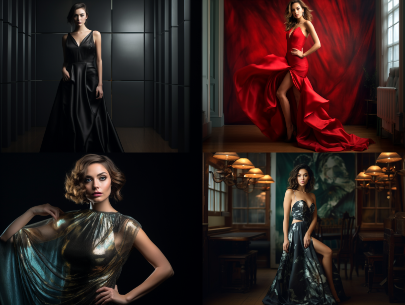 Midjournery's Prompt for glamour fashion design (Modern glamour)