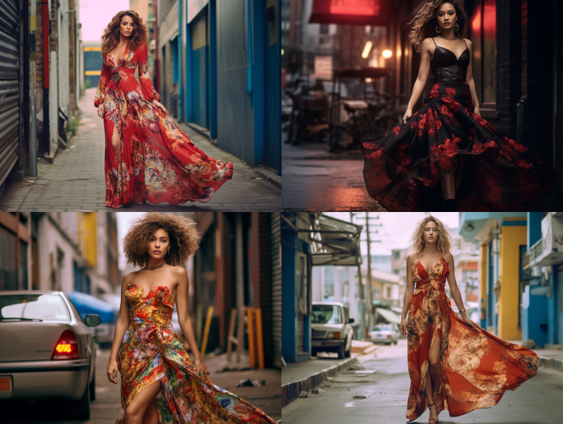Midjournery's Prompt for glamour fashion design (Street glamour)