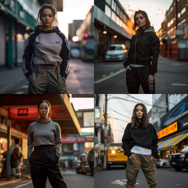 Midjournery's Prompt for Streetwear Fashion design (Sporty streetwear Style)