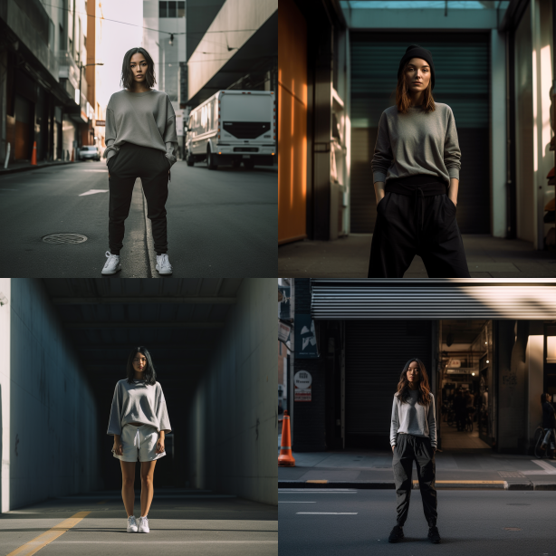Midjournery's Prompt for Streetwear Fashion design (Minimalist streetwear Style)