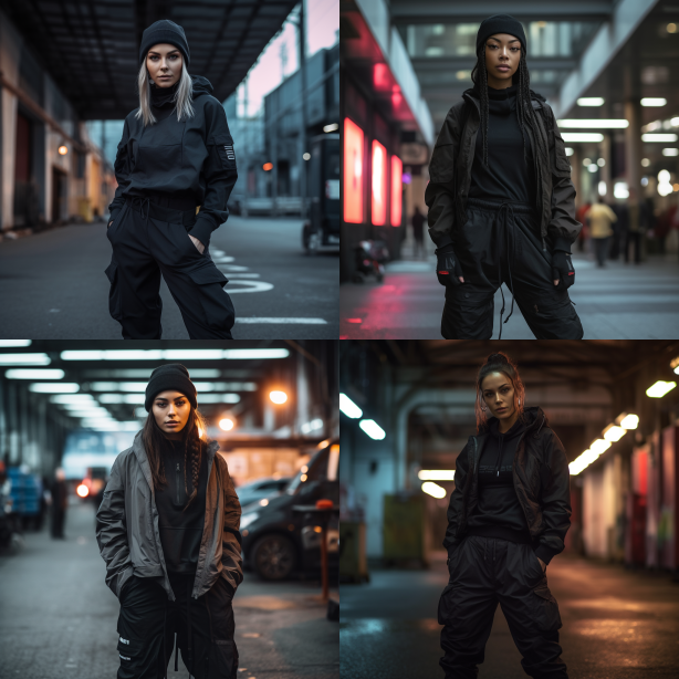 Midjournery's Prompt for Streetwear Fashion design (Techwear streetwear Style)
