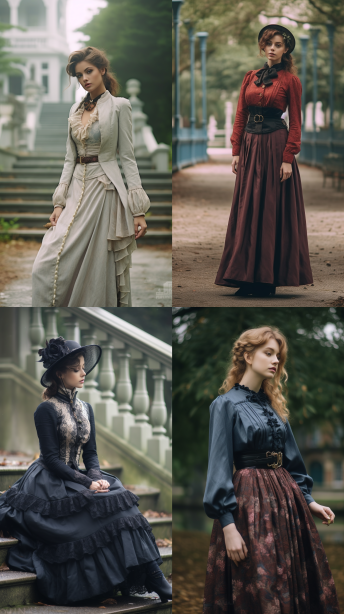 Midjournery's Prompt for Romance Fashion design (Victorian Romance Style)