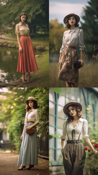 Midjournery's Prompt for Romance Fashion design (Vintage Romance Style)