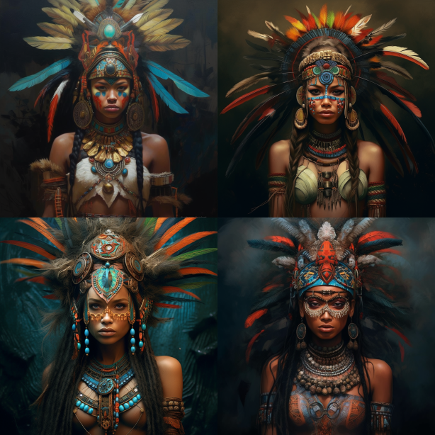 A woman with tribal adornments