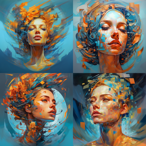 A vibrant and expressive portrait of a woman