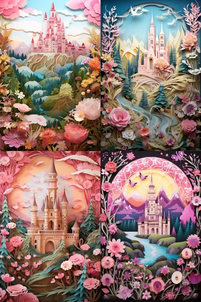 Craft a paper cut landscape capturing